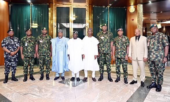 security chiefs with Tinubu