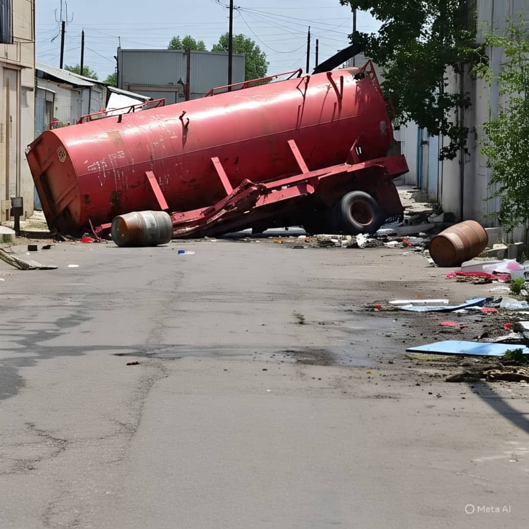 Fallen tanker