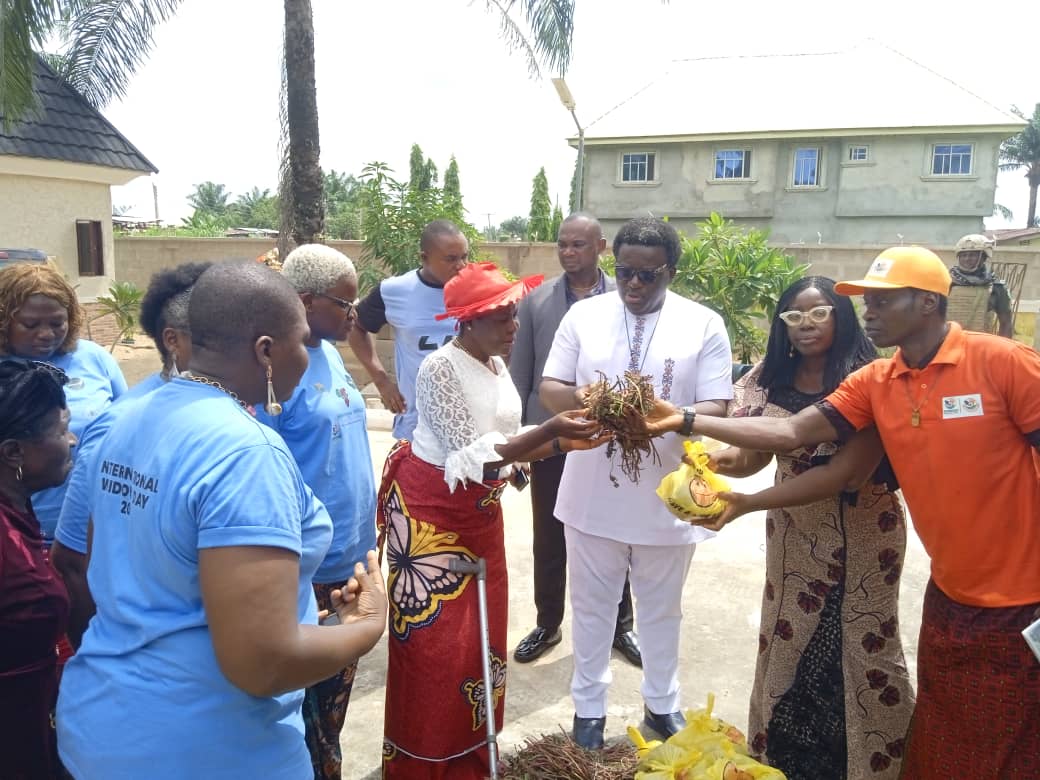 Anambra Speaker lifts 500 widows with orange-fresh potatoes, stalks