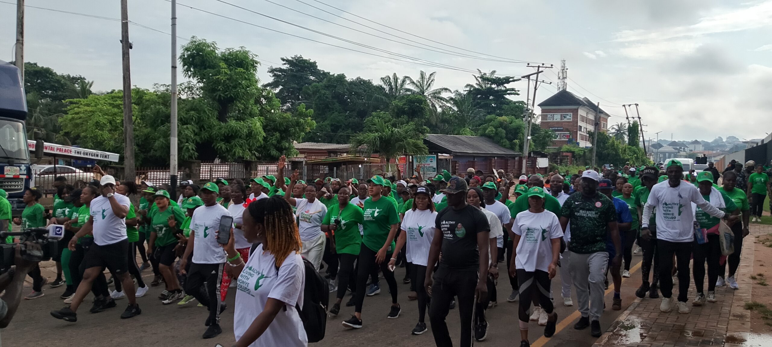 Mrs Soludo Leads Wellness Walk to Promote Fitness, Disease Prevention