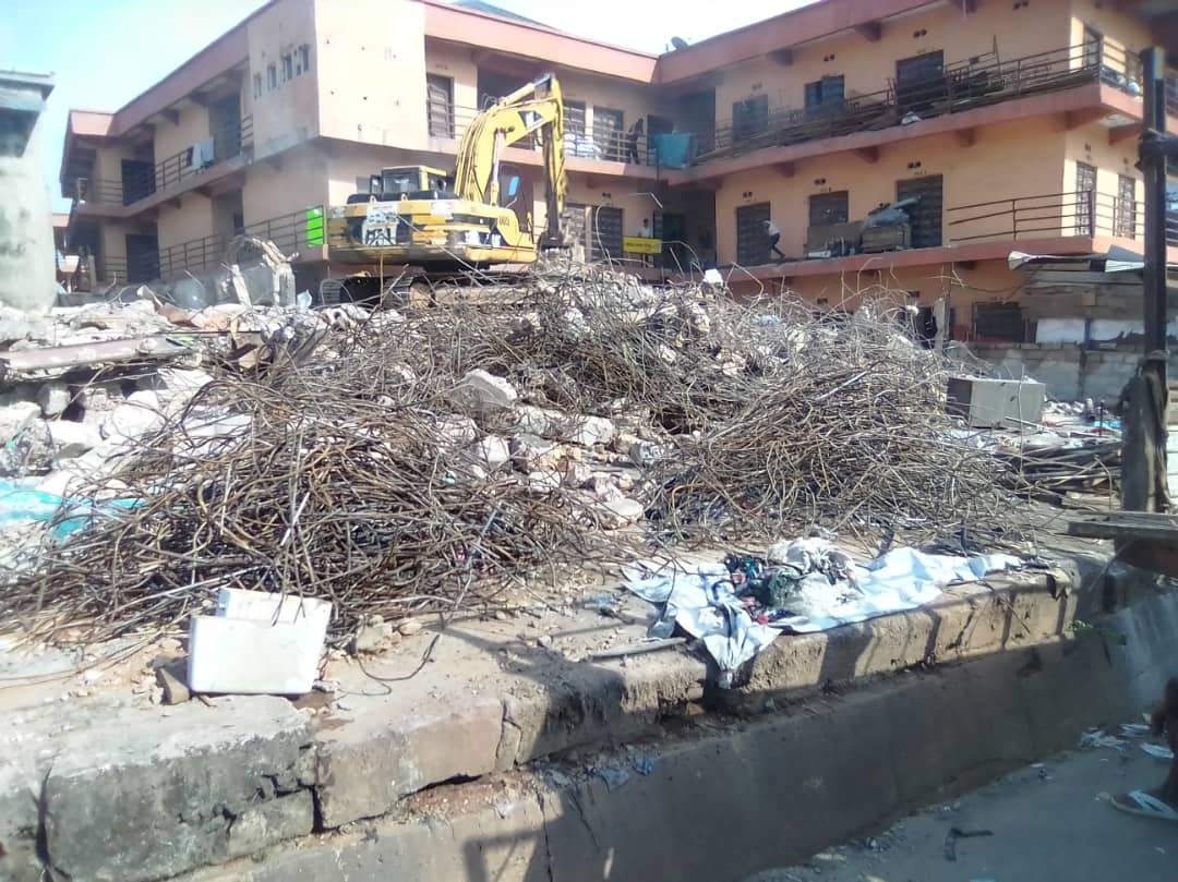 Demolished market plaza